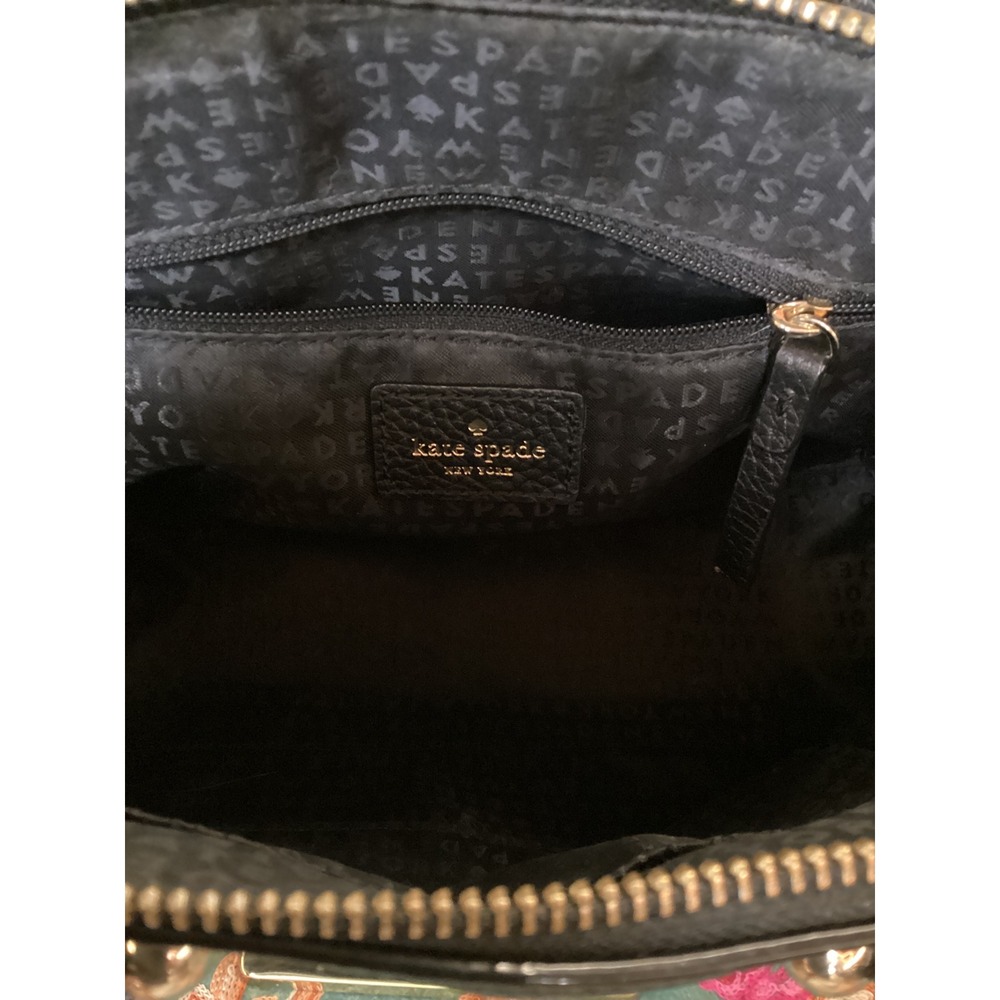 Kate Spade Black Pebbled Leather Satchel Crossbody Bag‎ Gold Hardware PXRU5510 - Picture 6 of 7